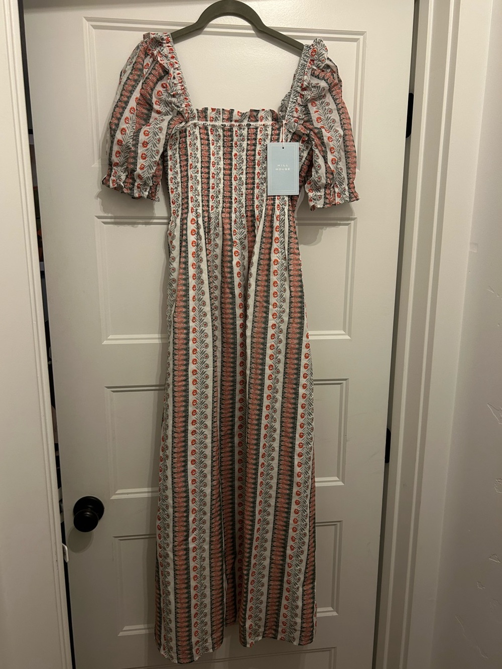 Hill House Scarlett Midi Nap Dress Cosmos Floral Stripe size Small NWT - Picture 4 of 6